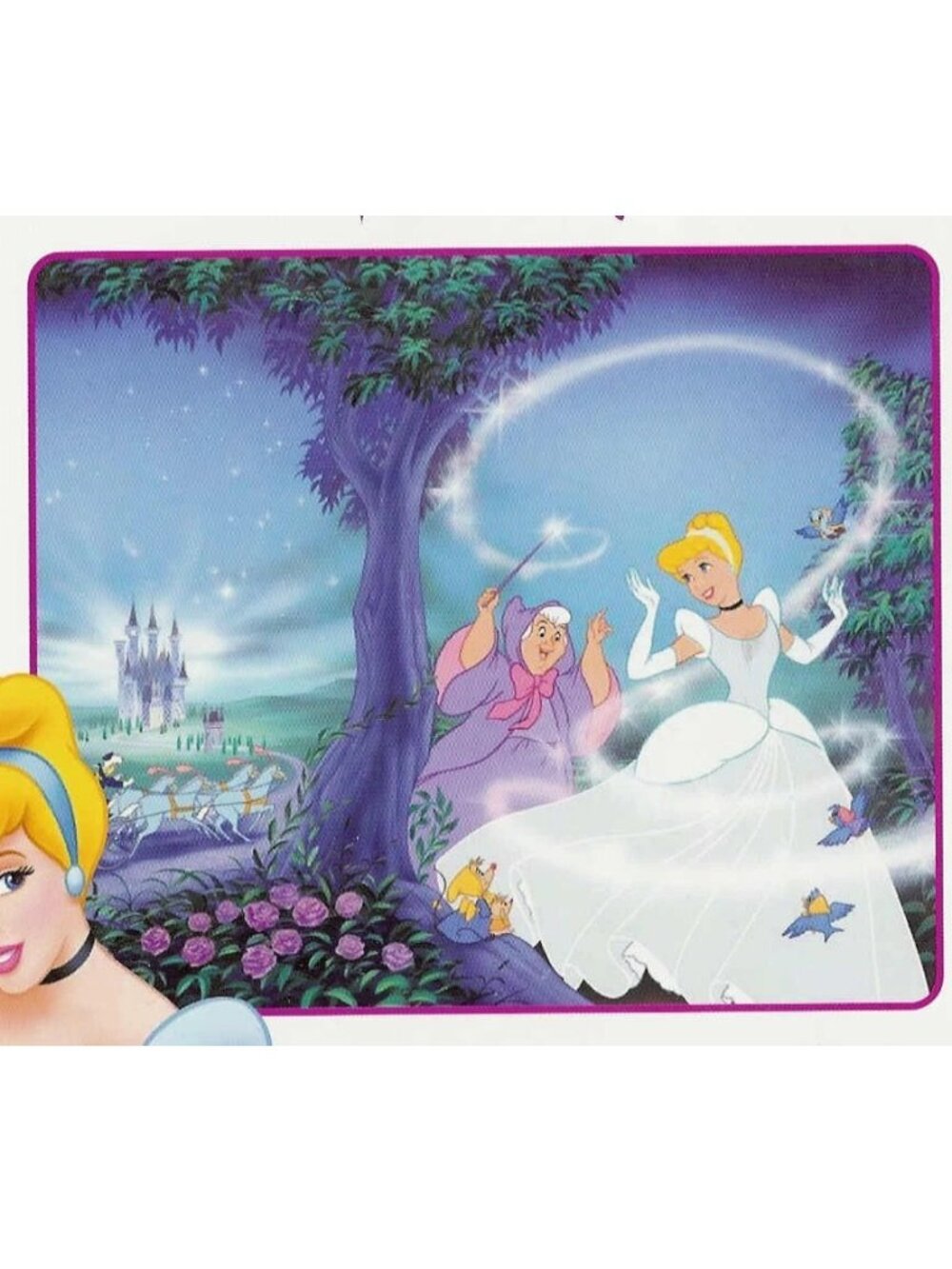 NEW~Plush Throw Blanket~vtg Disney Princess Cinderella magic Ball gown~50"x60"
